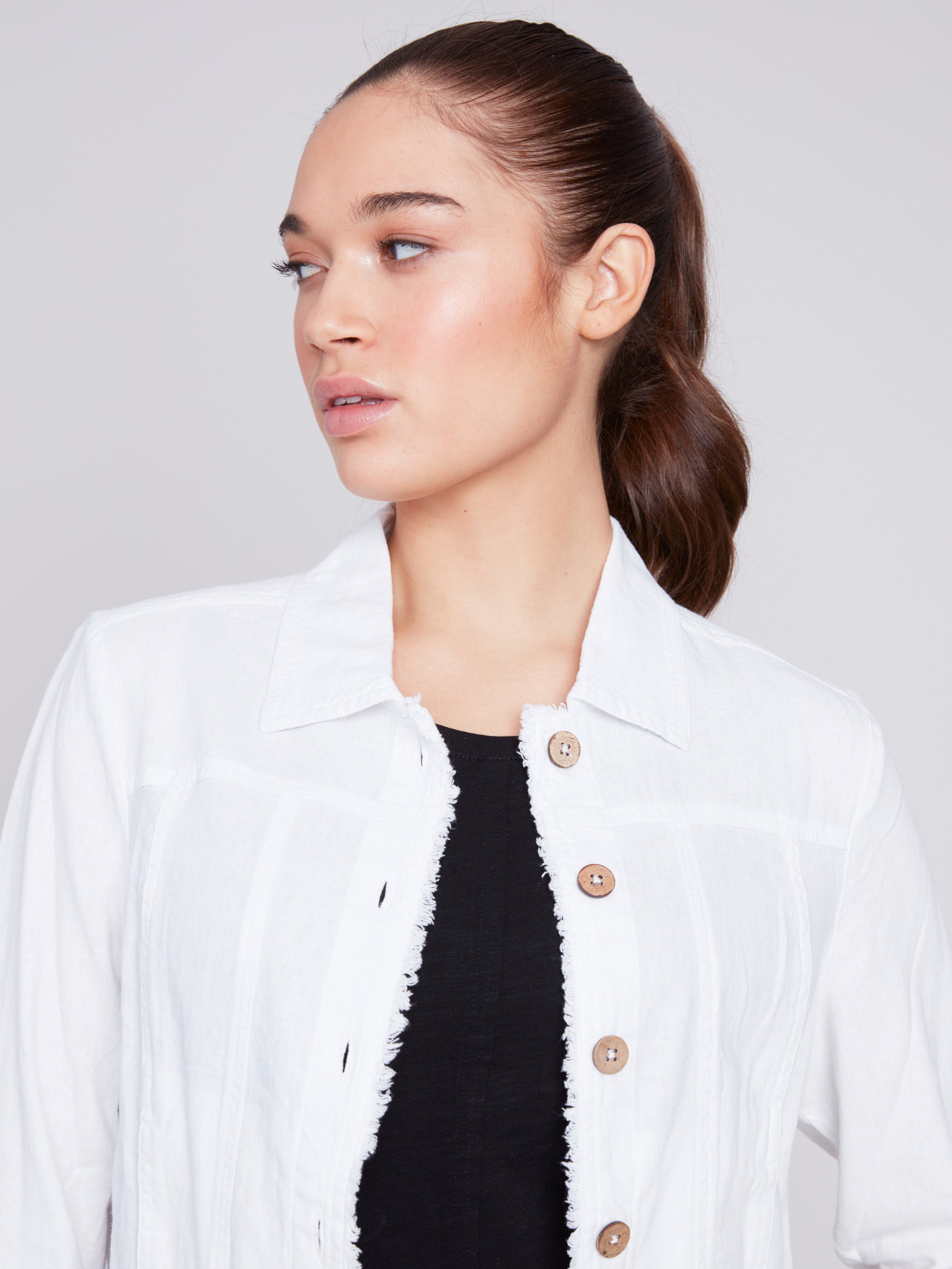 Linen Blend Jacket - White