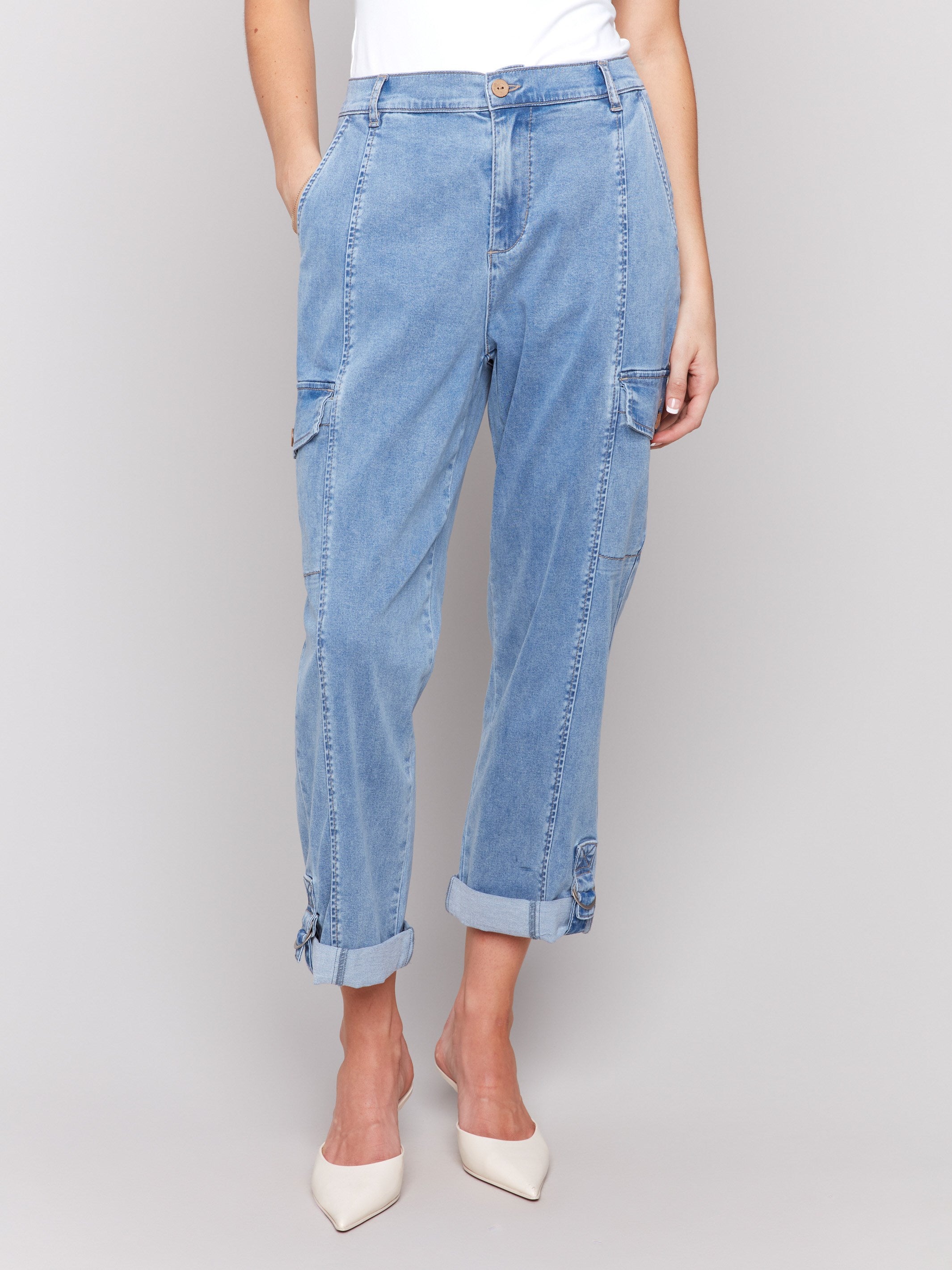 Stretch Tencel Cargo Pants - Chambray