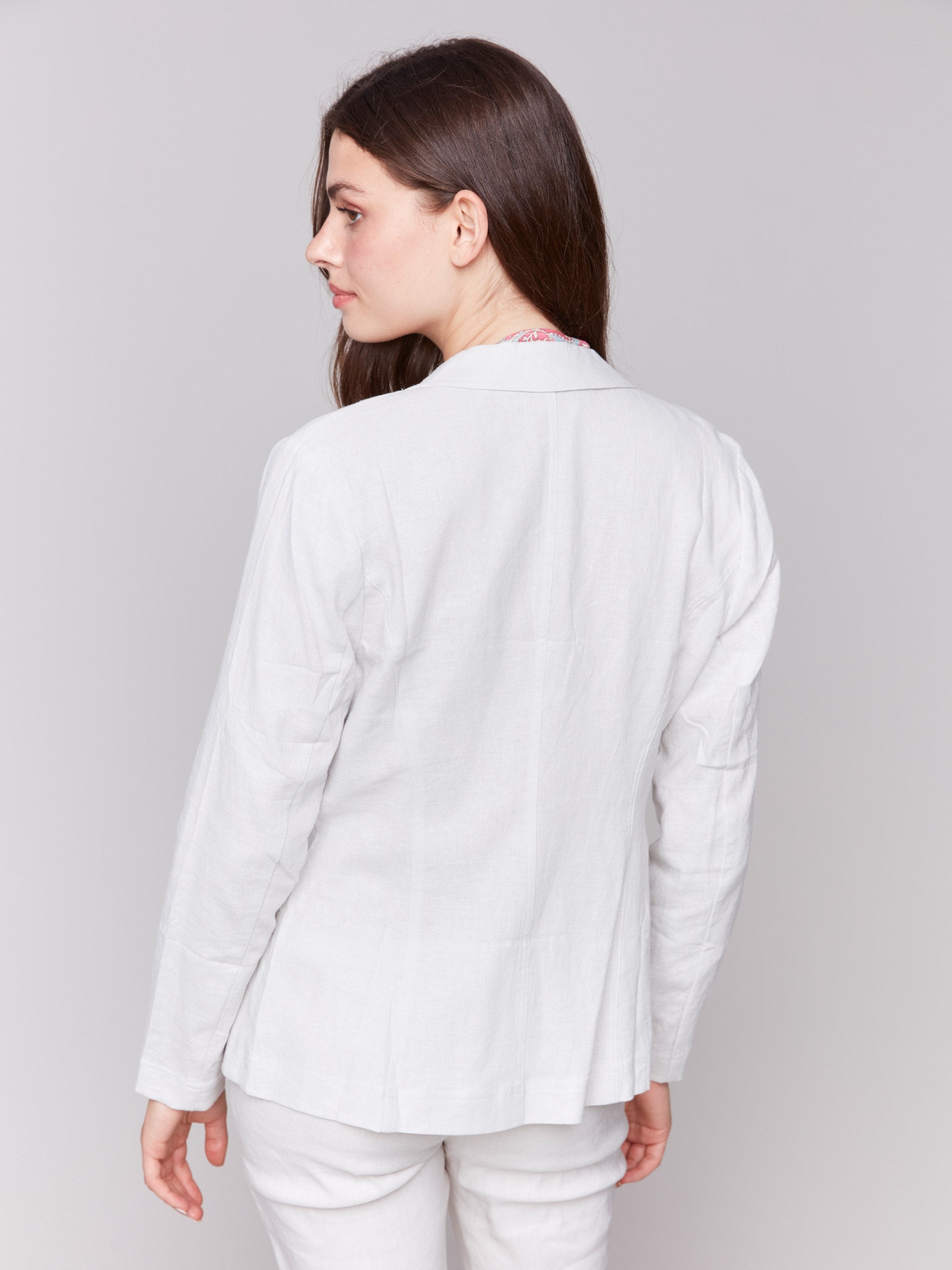 Linen Blend Blazer - Natural