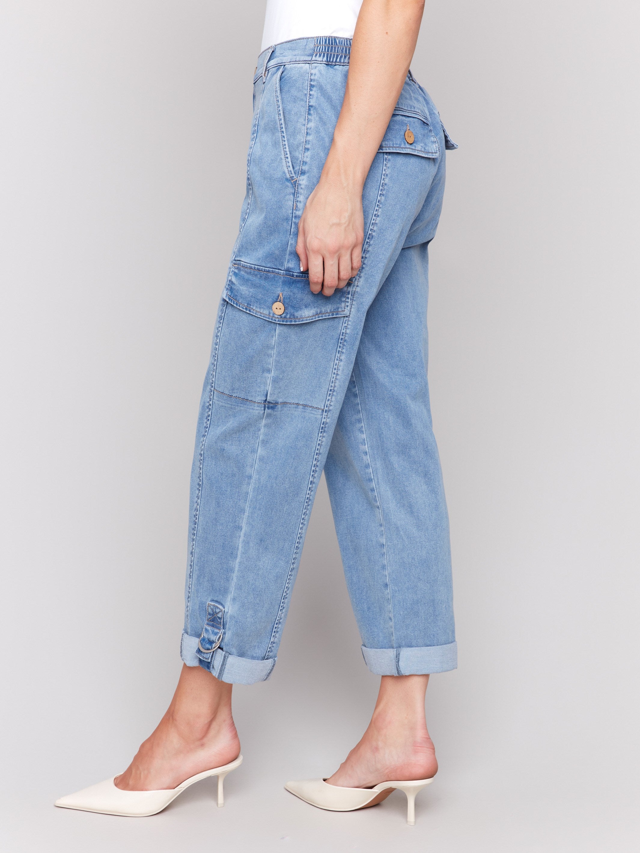Stretch Tencel Cargo Pants - Chambray