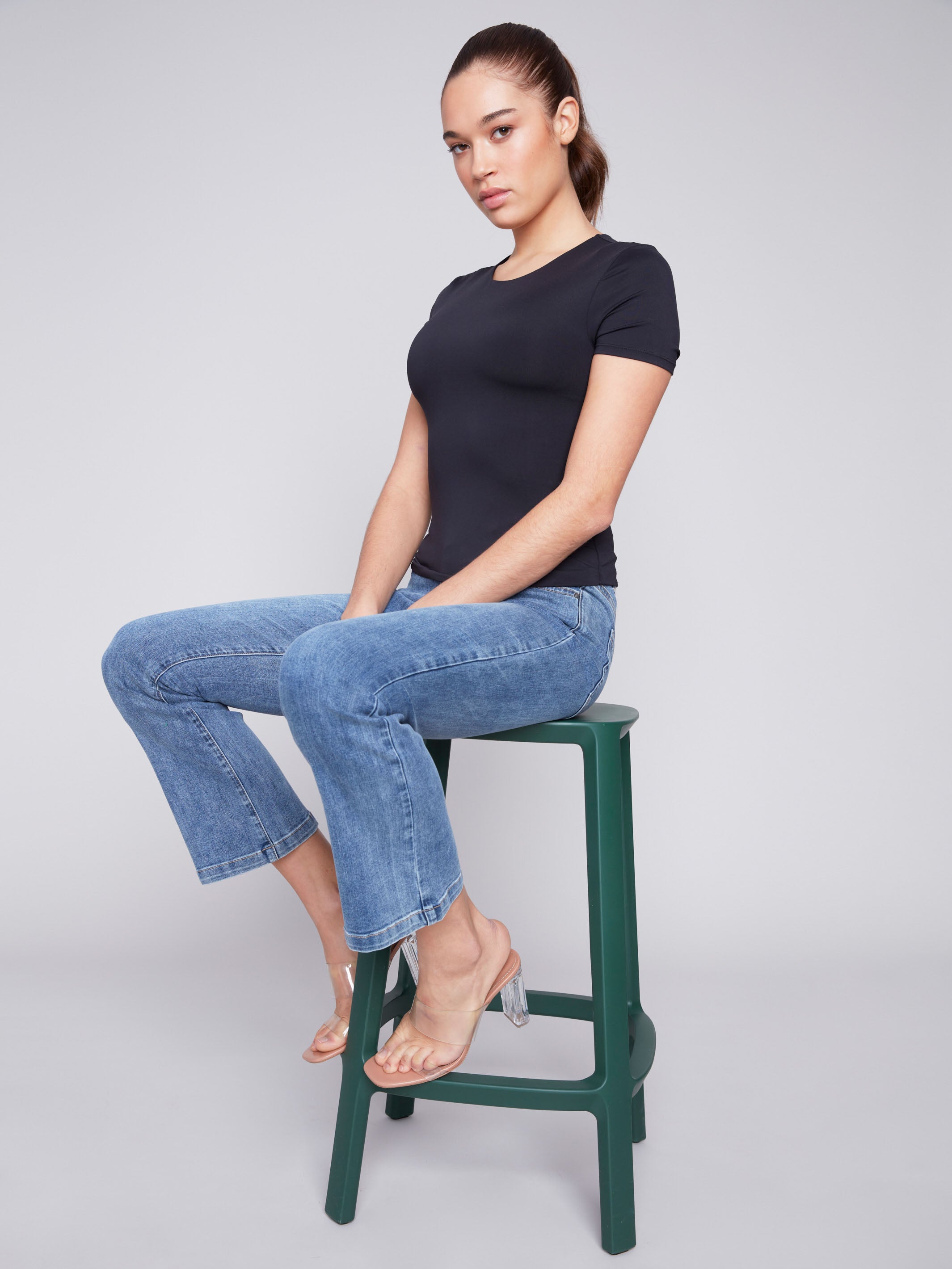 Bootcut Stretch Denim Pants - Medium Blue