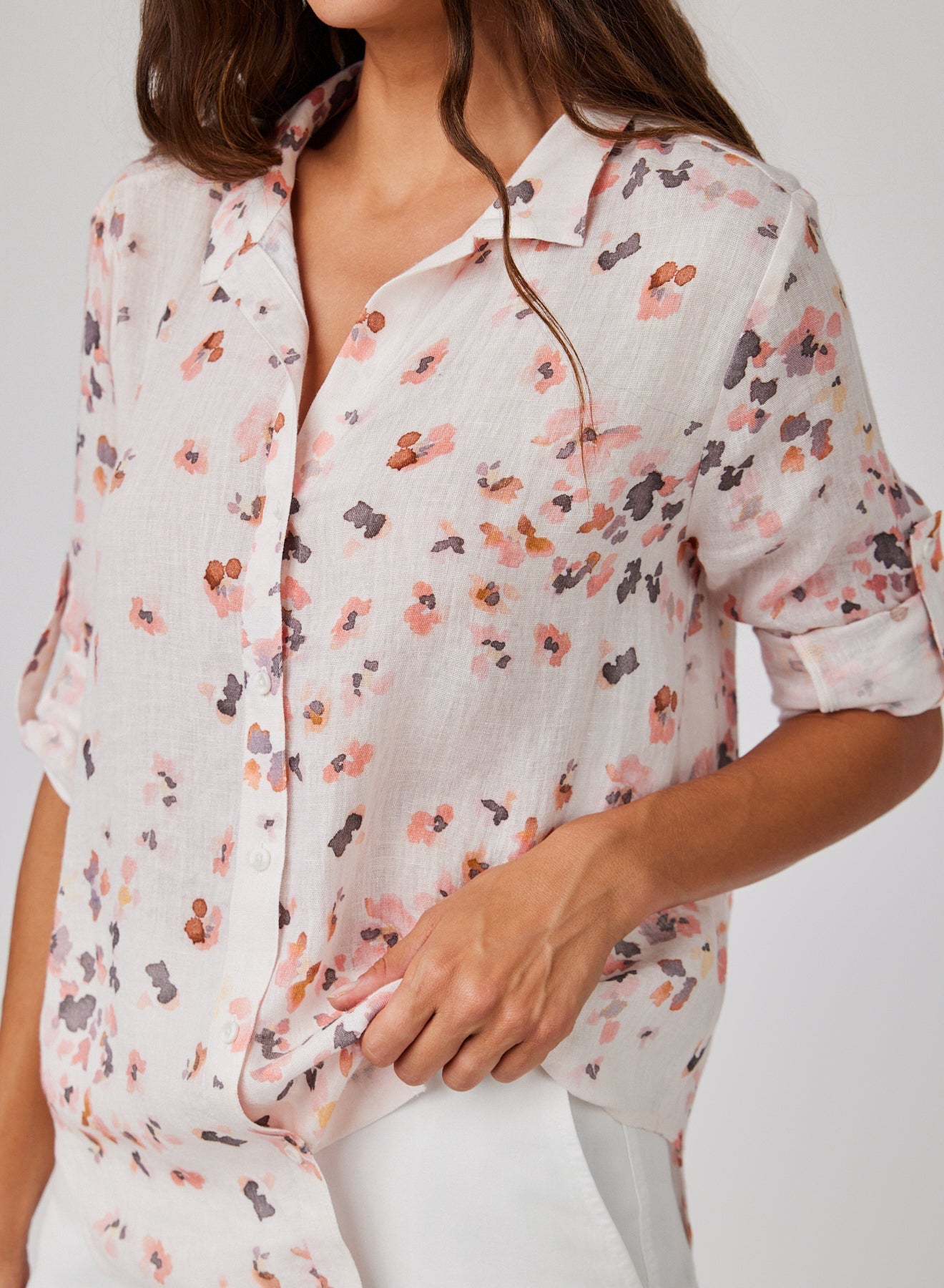 Capri Button Down - Hana Floral Print