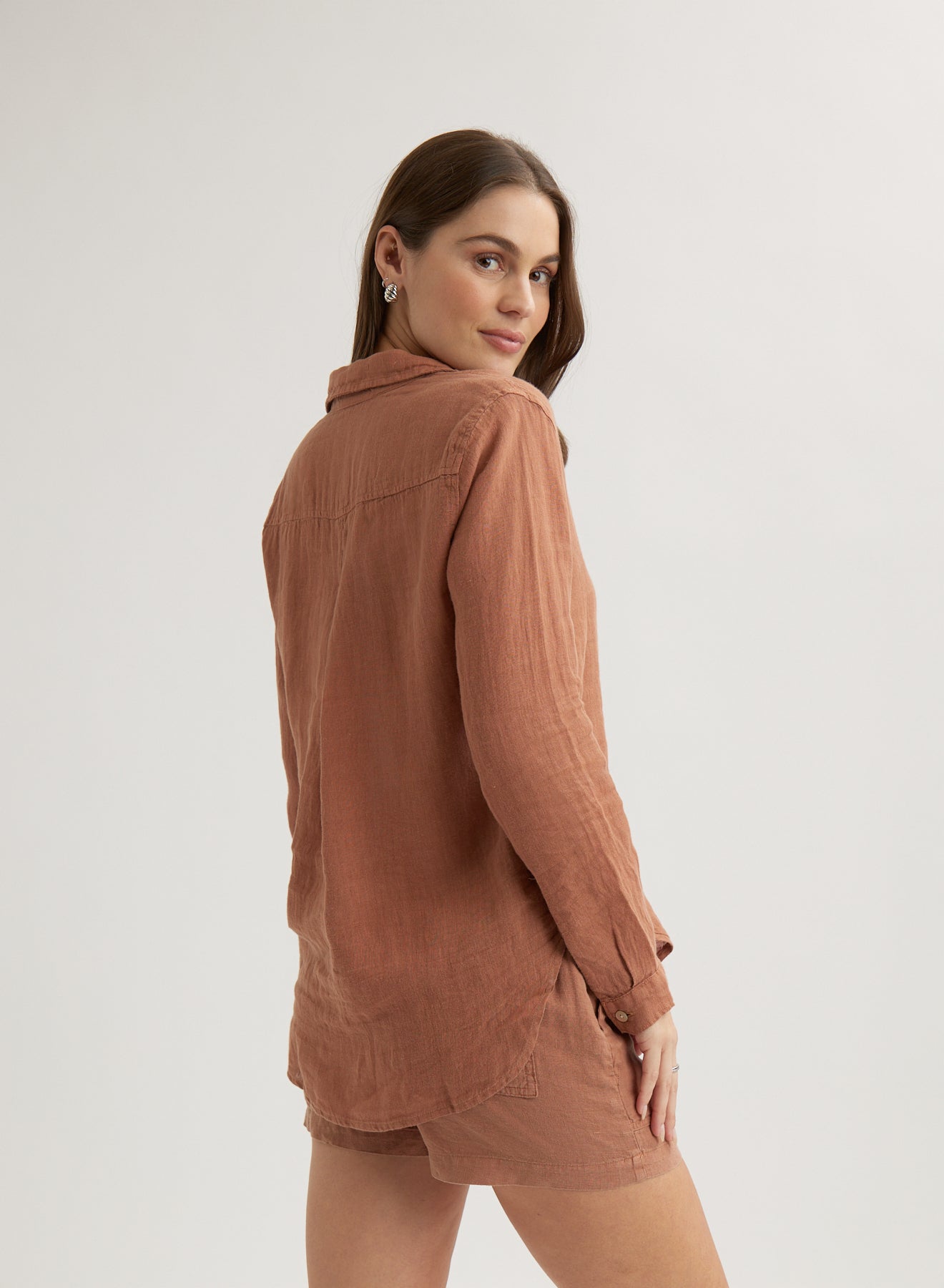 Pocket Button Down - Terracotta Brown