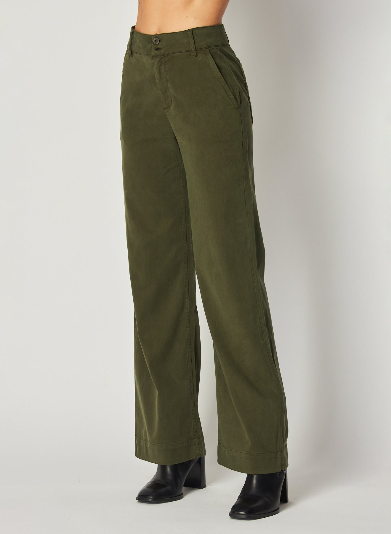 Sydney Wide Leg Pant - Italian Herb