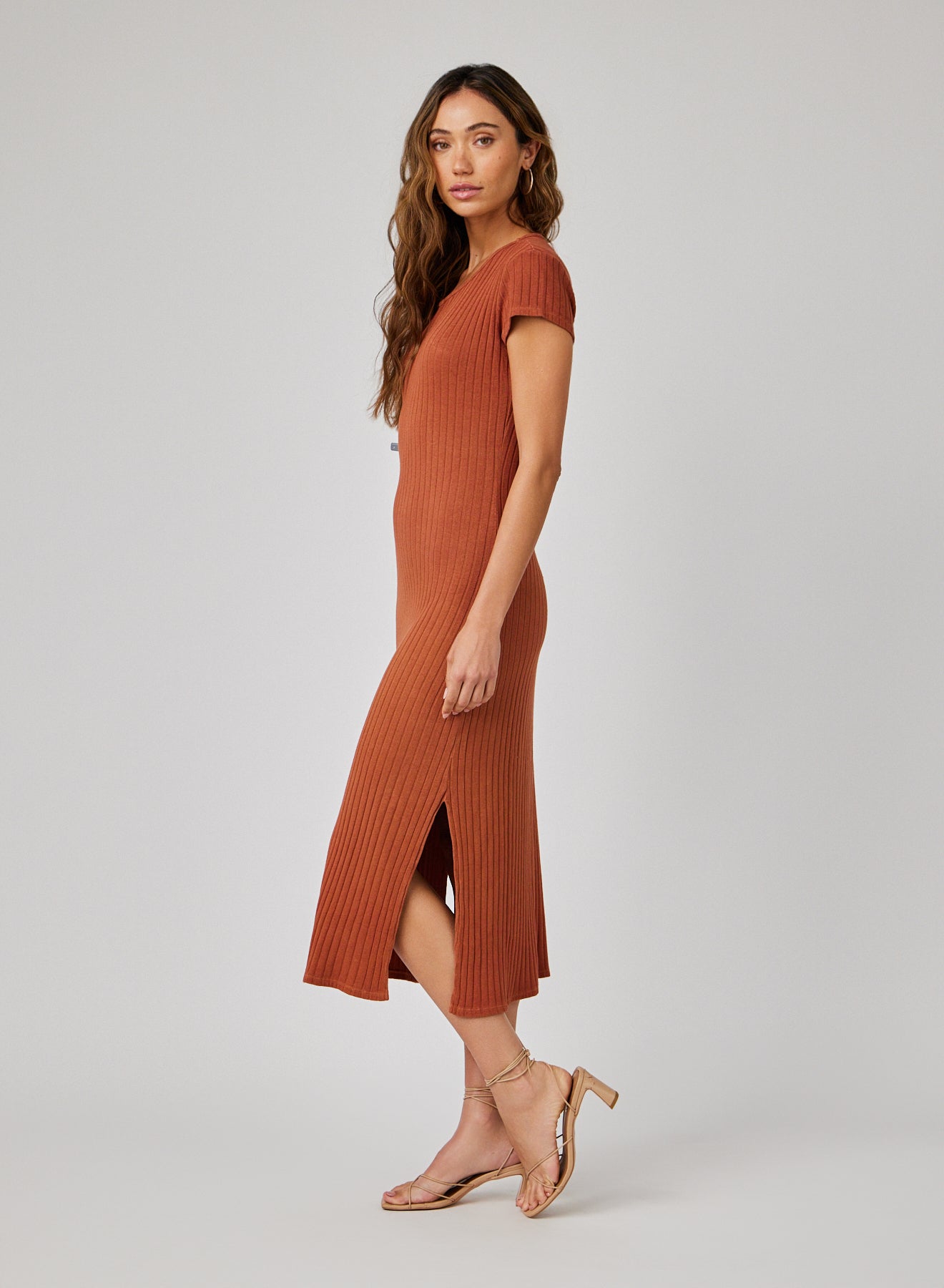 Tee Shirt Midi Dress - Spring Brown