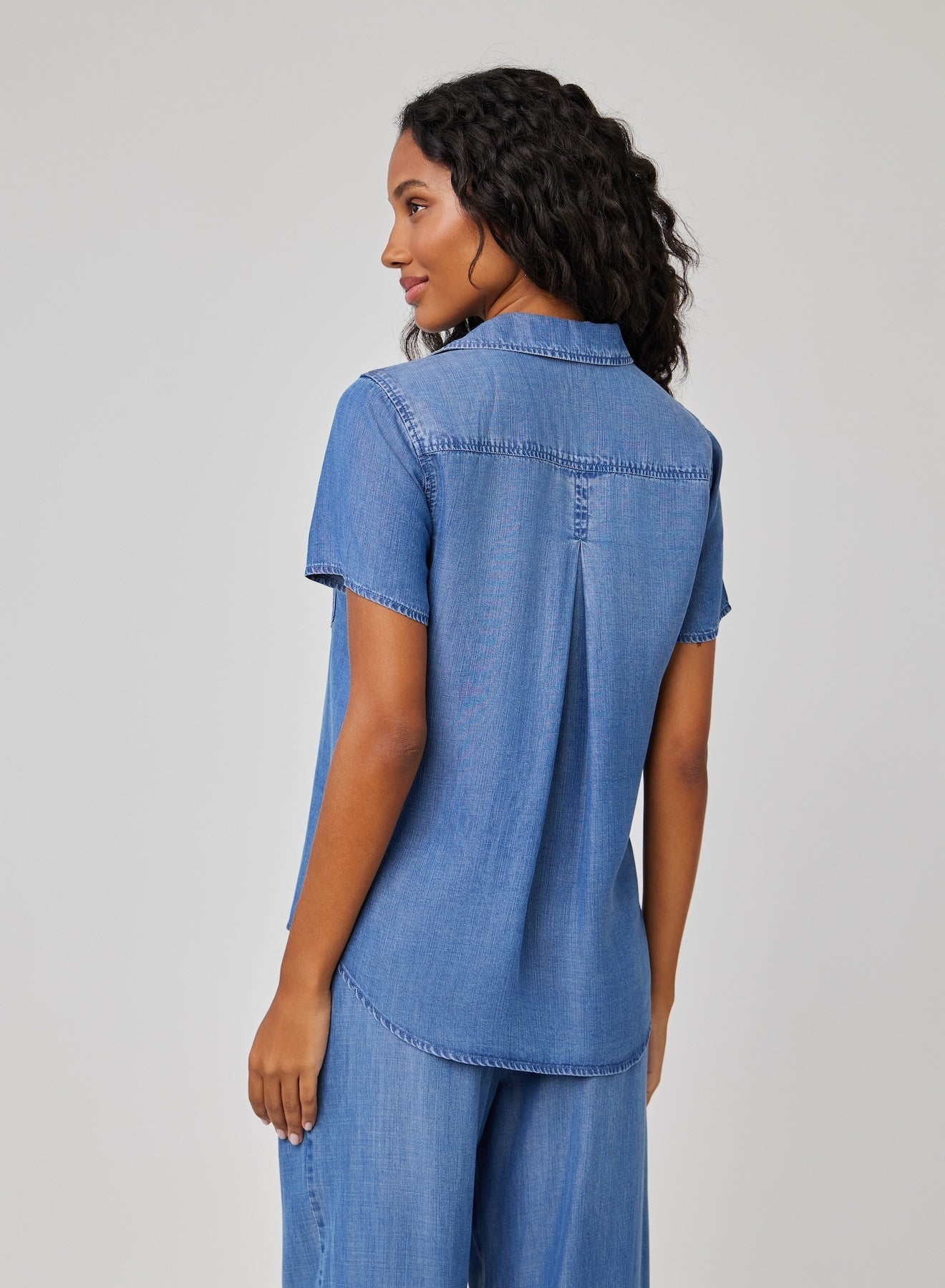 Short Sleeve Pocket Button Down - Moonlit Haze Wash