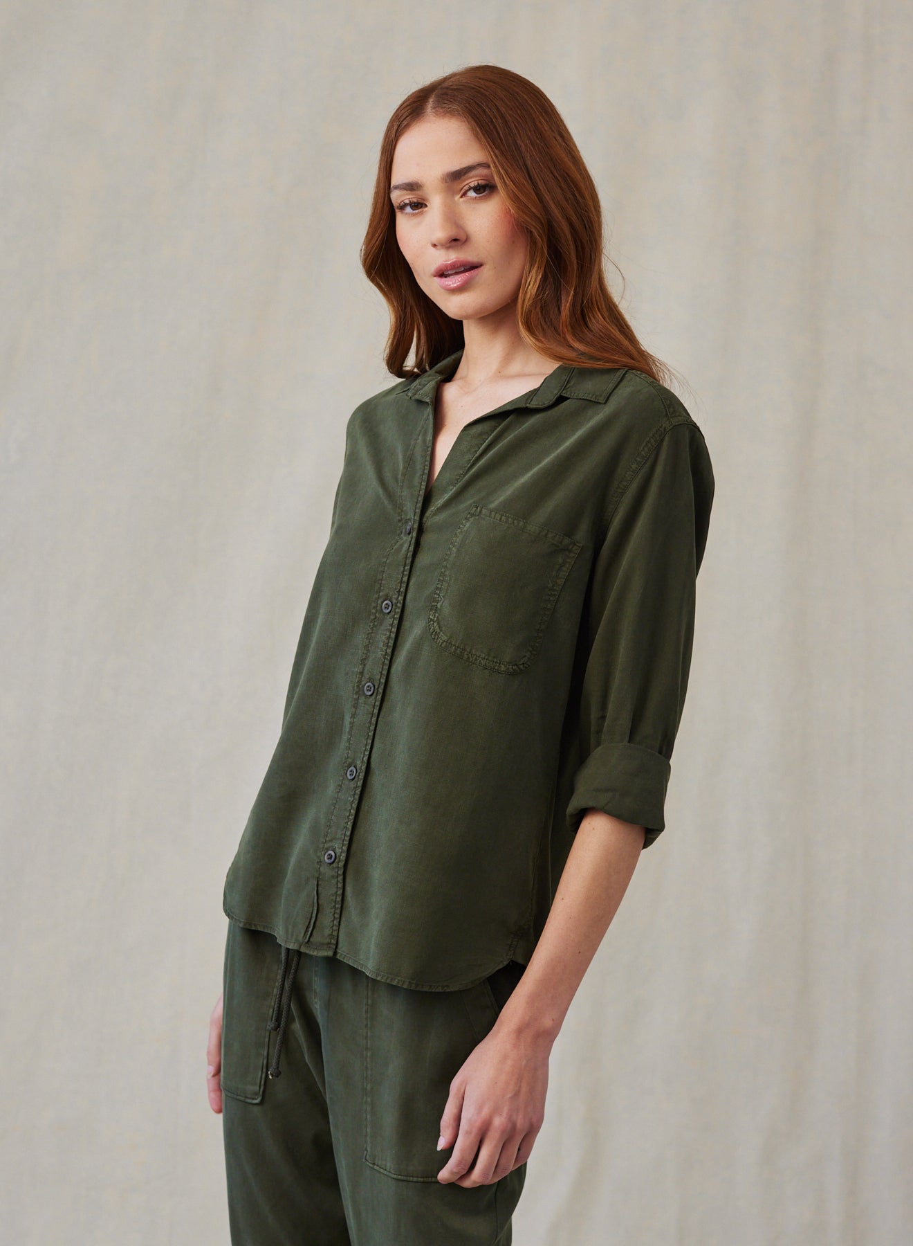 Shirt Tail Button Down - Italian Herb