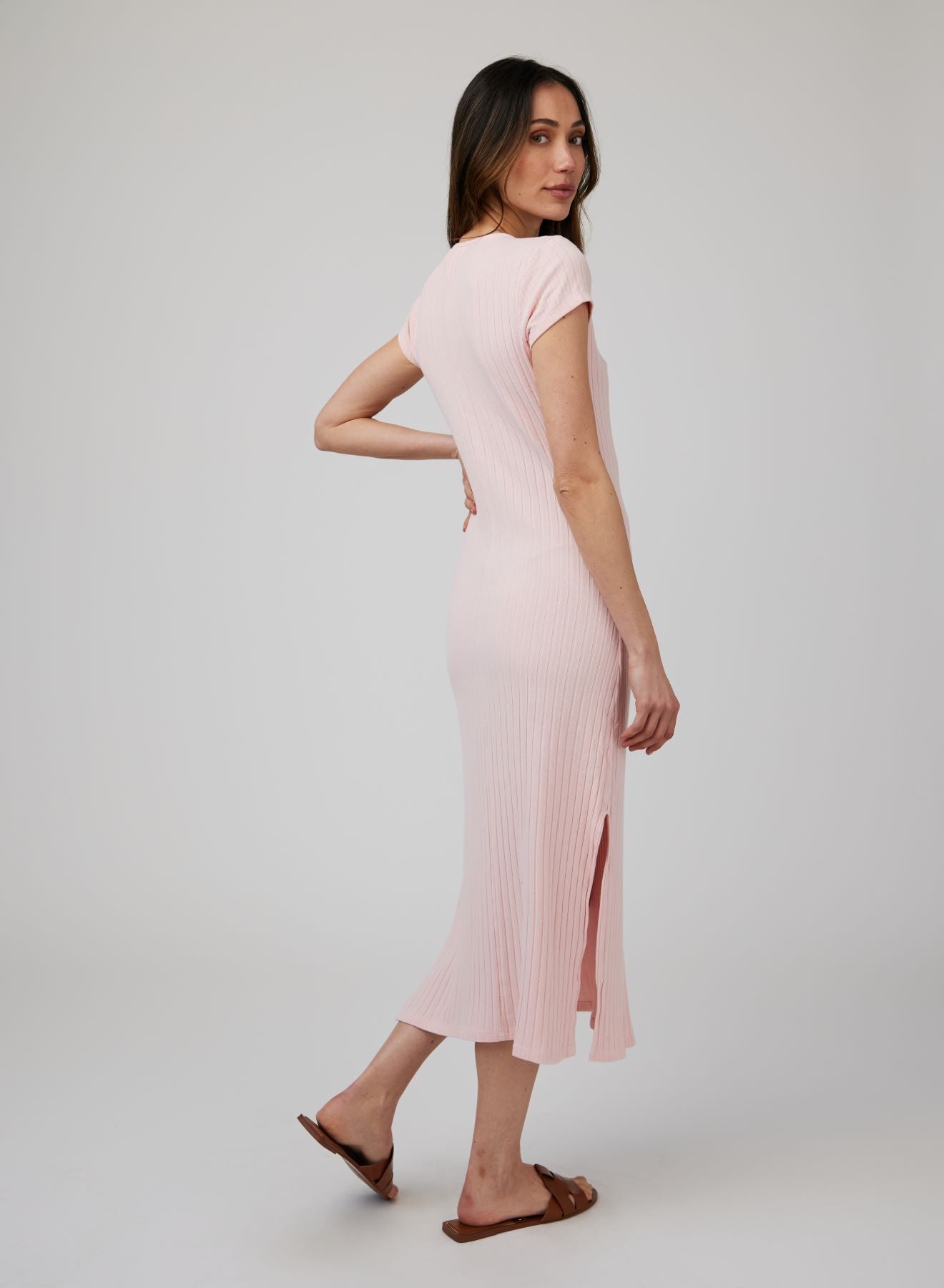 Tee Shirt Midi Dress - Pismo Pink