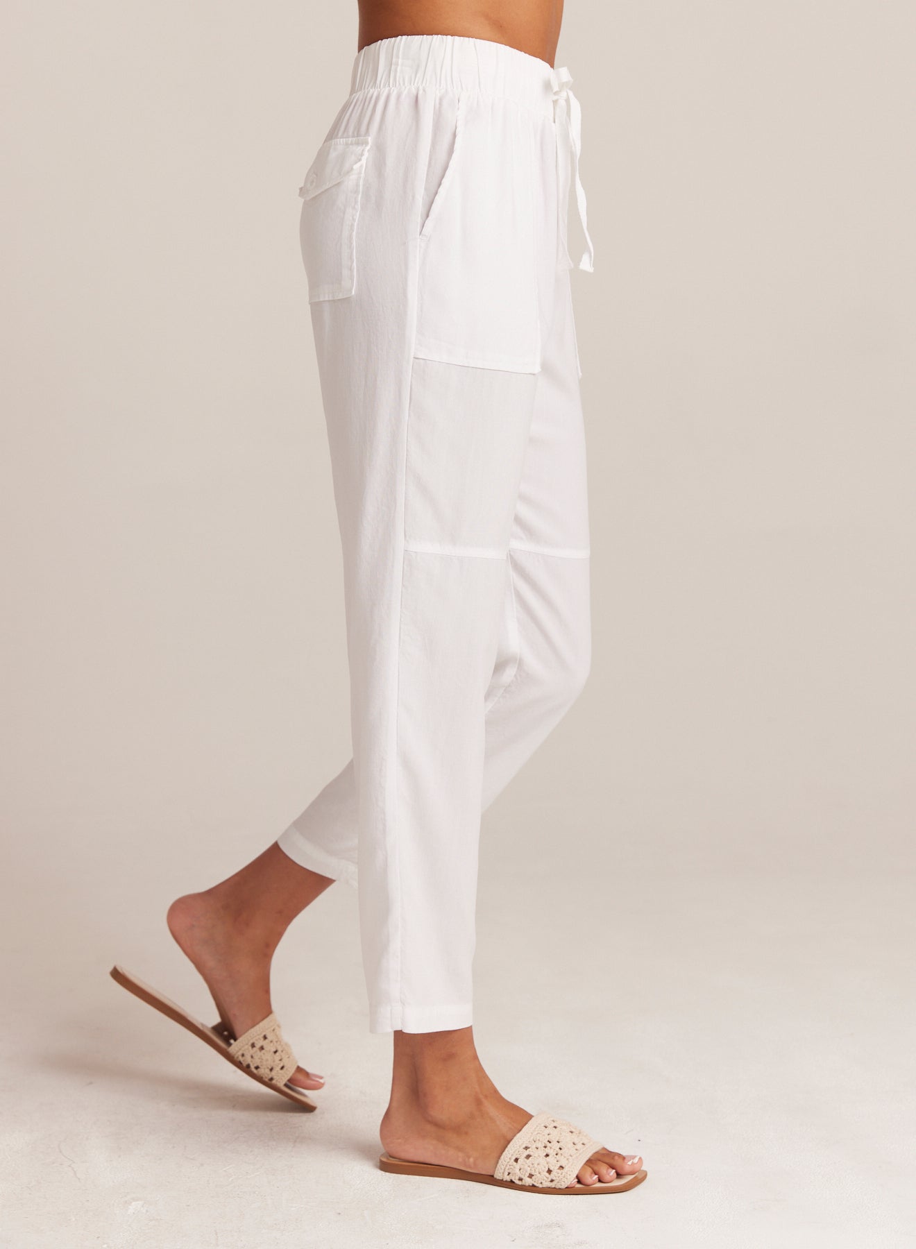 Utility Tie Waist Trouser - White