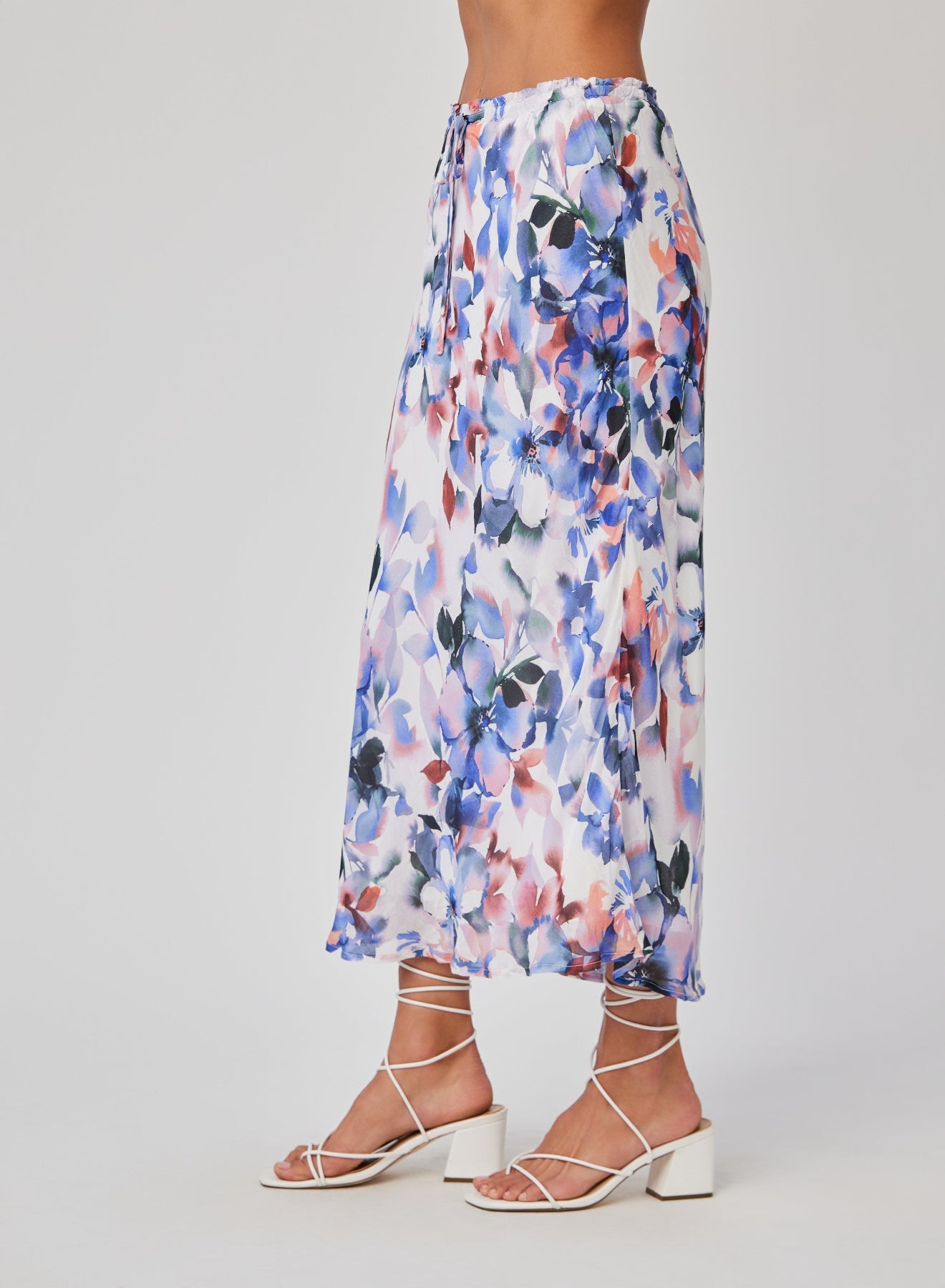 Petite Elastic Ruffle Waist Skirt - Magnolia Bloom Print