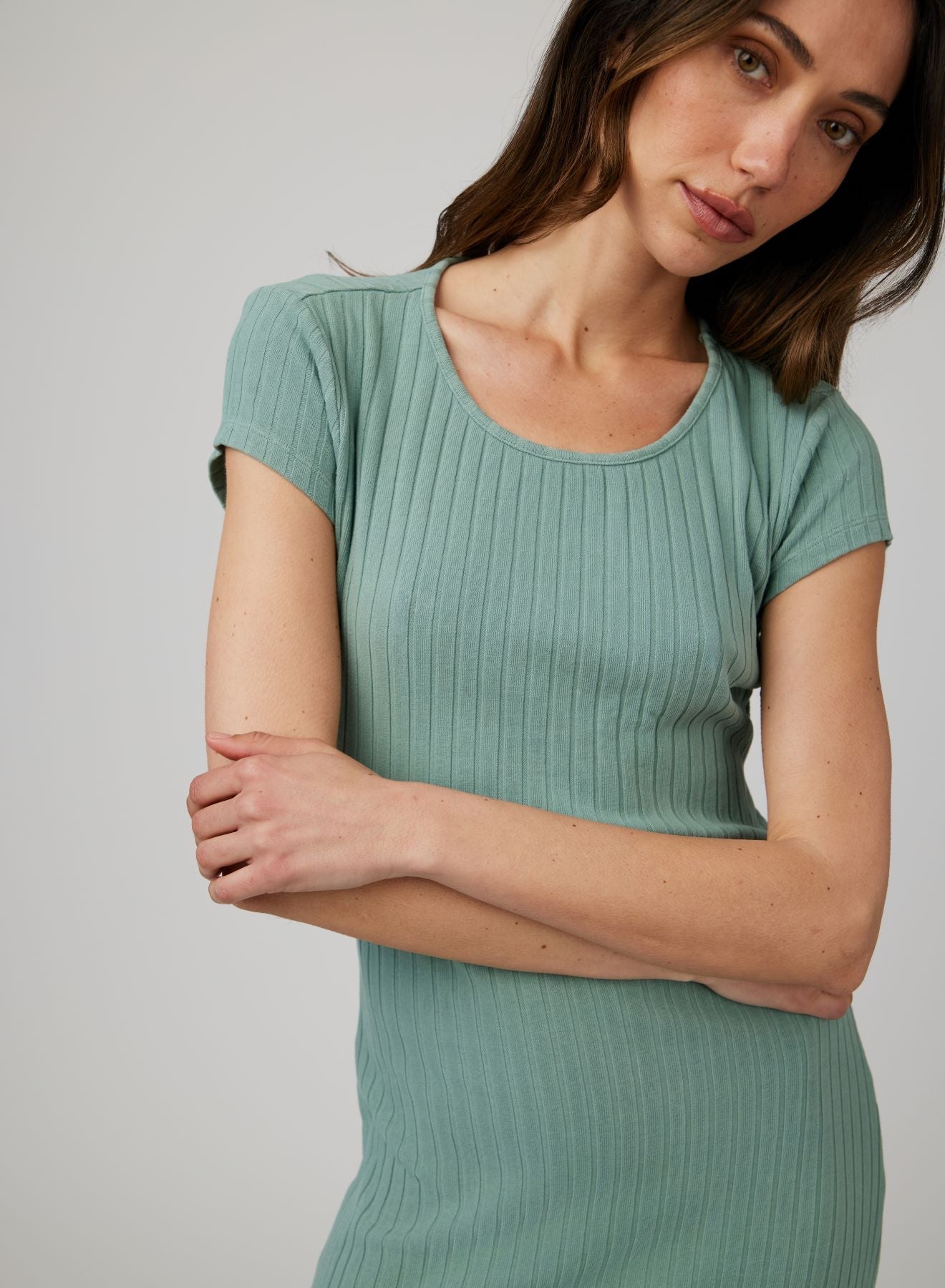Tee Shirt Midi Dress - Clean Sage