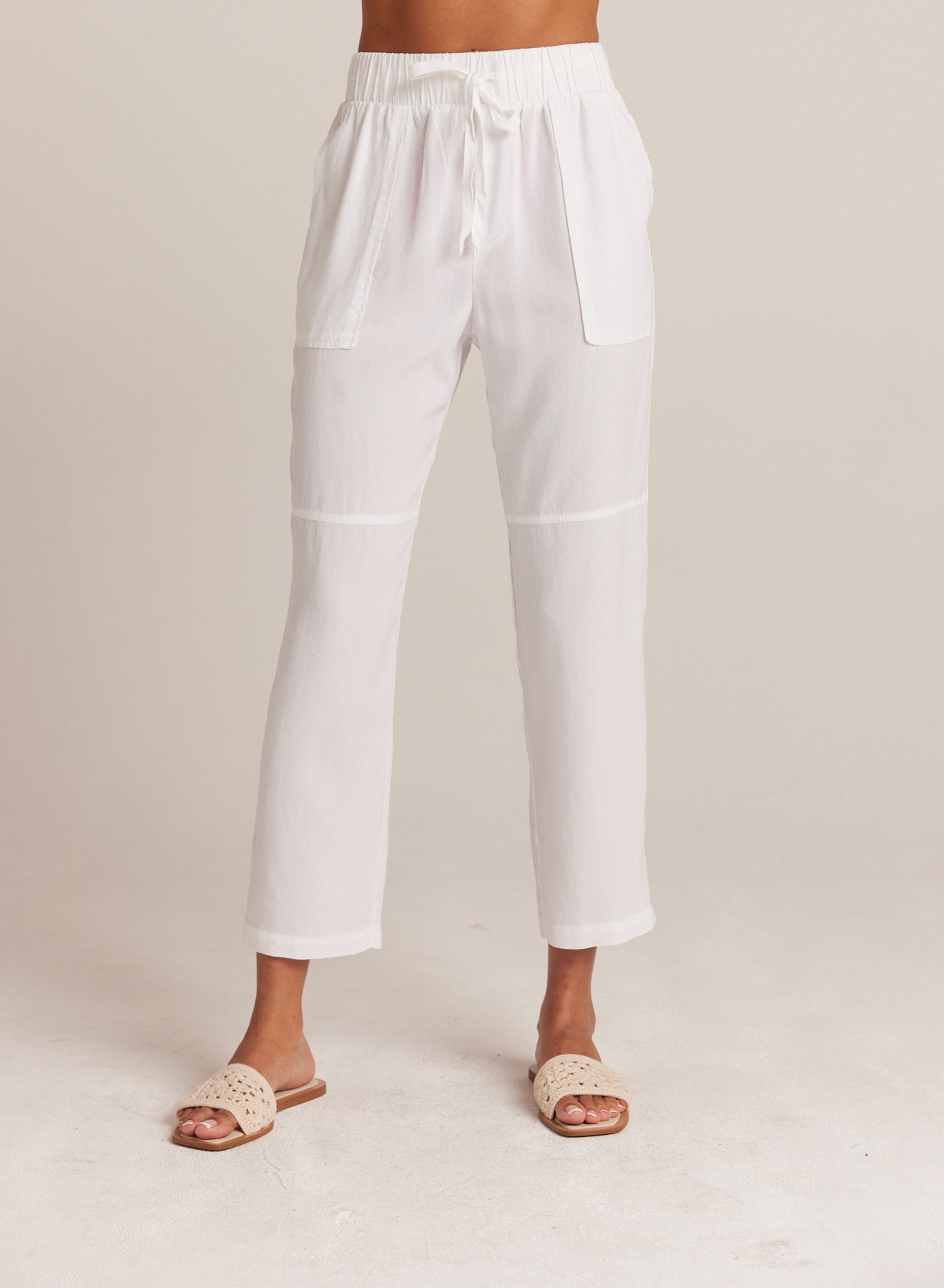 Utility Tie Waist Trouser - White