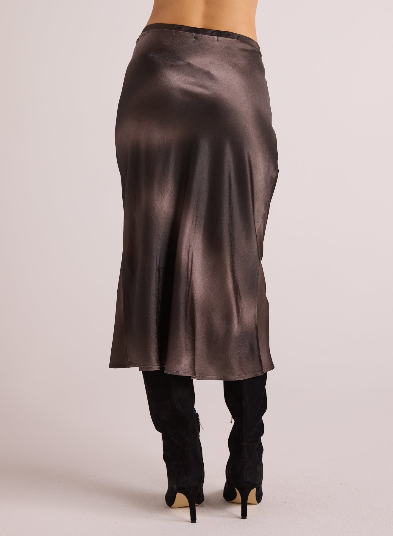 Nora Midi Bias Skirt - Smoke Gradient Print